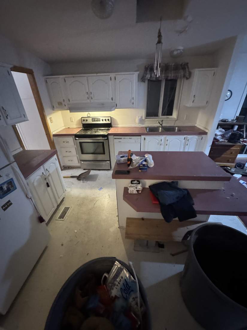 A kitchen fully cleared out after an estate cleanout