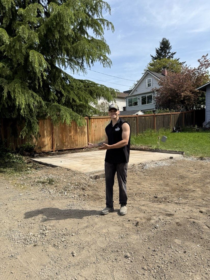 Cleared backyard after a shed demolition and haul-away